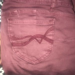 Burgundy Ripped Jeans